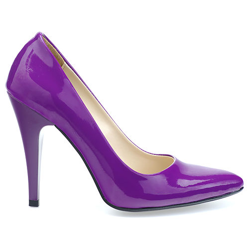 Mecrea Shoes Violetta Rugan Mor Stiletto