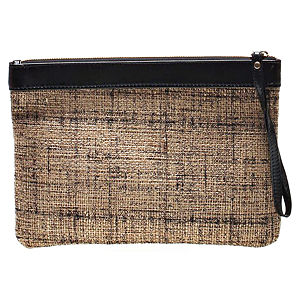 Street Fashion Hasır Siyah Clutch Çanta