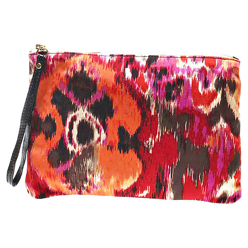 Street Fashion Kırmızı Desenli Clutch Çanta