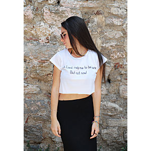 Street Fashion Oh Lord yarım t-shirt